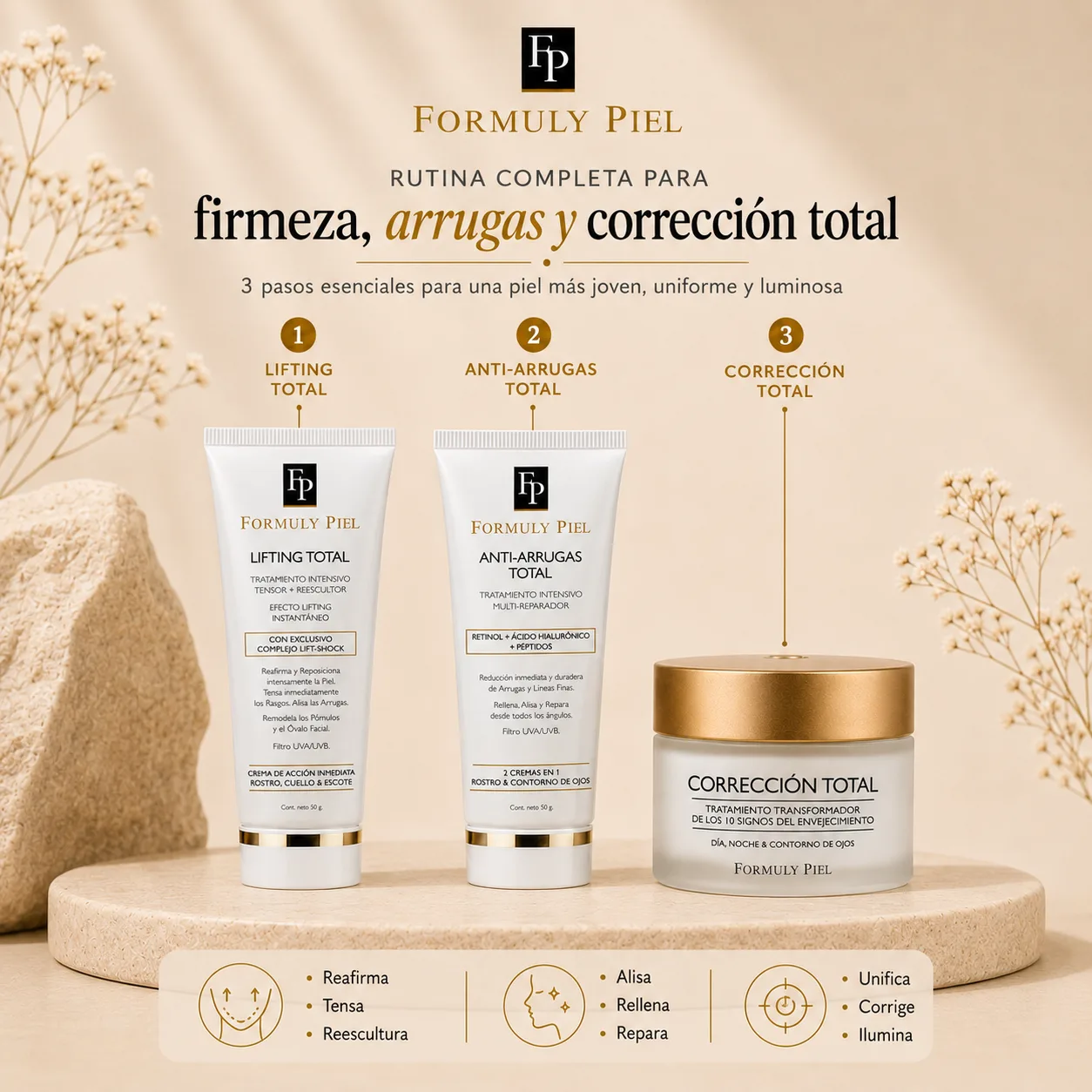Rutina Lifting Anti Arrugas y Corrección Total Formuly Piel - Imagen 2